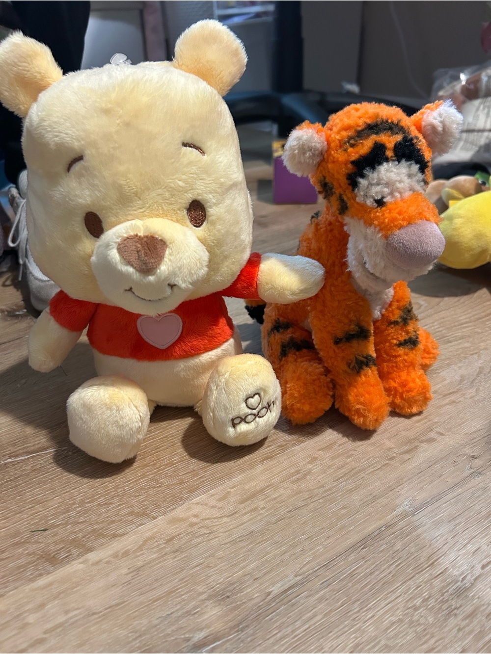 Disney Winnie the Pooh and Tigger Plush Set - Yellow, Red & Orange